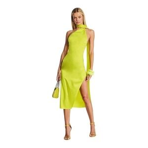 SER.OY.A Marissa Silk Dress in Neon Lime NWT